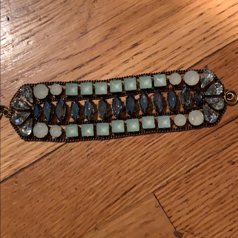 Banana Republic large cuff bracelet blue gems nwt